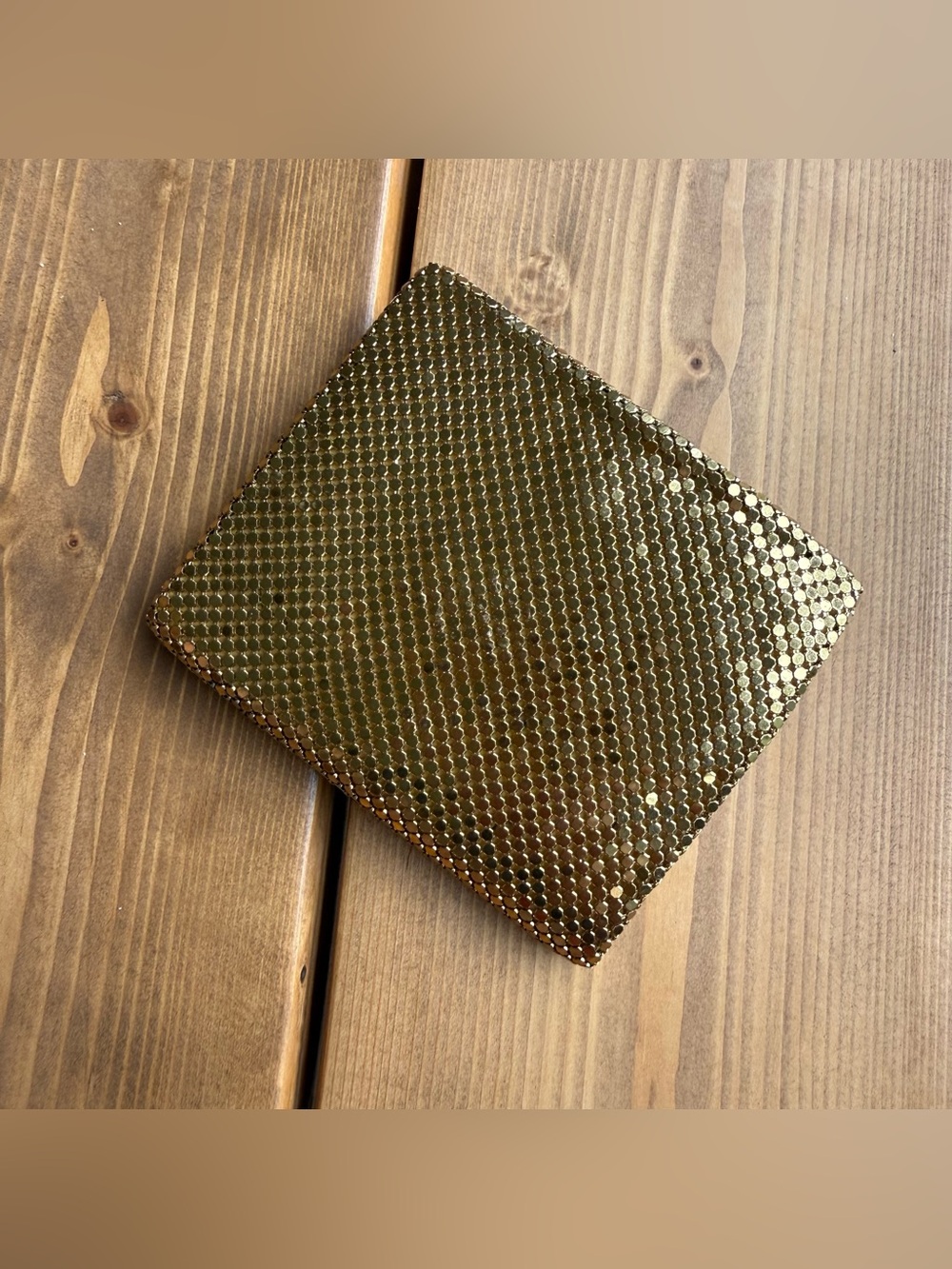 Vintage 1950s–60s West Germany Gold Mesh Black Evening Wallet